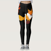 Leggings Cool Cunning Wild Fox Citation Orange Black Fashio (Devant)