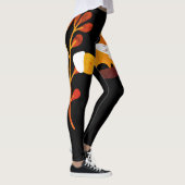 Leggings Cool Cunning Wild Fox Citation Orange Black Fashio (Droite)