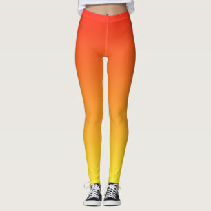 Leggings Cool Cute et amusant Gradient Sunrise Orange