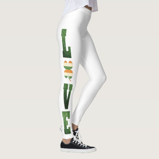 Leggings Cool Cute Irish green LOVE parties scintillant mot (Droite)