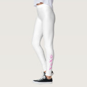 Leggings cool de texte rose xoxo blanc unique (Gauche)