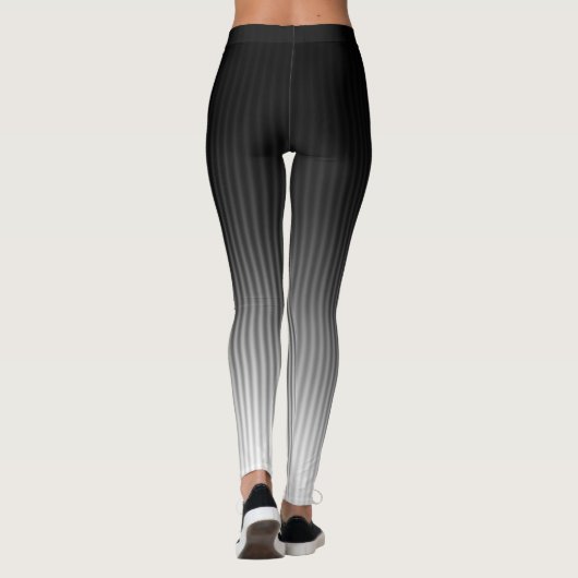 Leggings COOL Design tendance rayures noir et blanc (Dos)