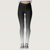Leggings COOL Design tendance rayures noir et blanc (Devant)