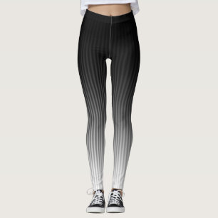Leggings COOL Design tendance rayures noir et blanc