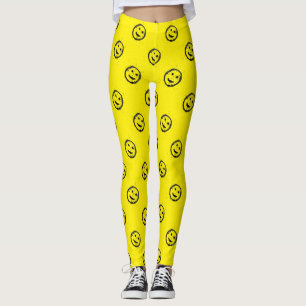 Leggings Cool déversé tendu Joyeux motif visage