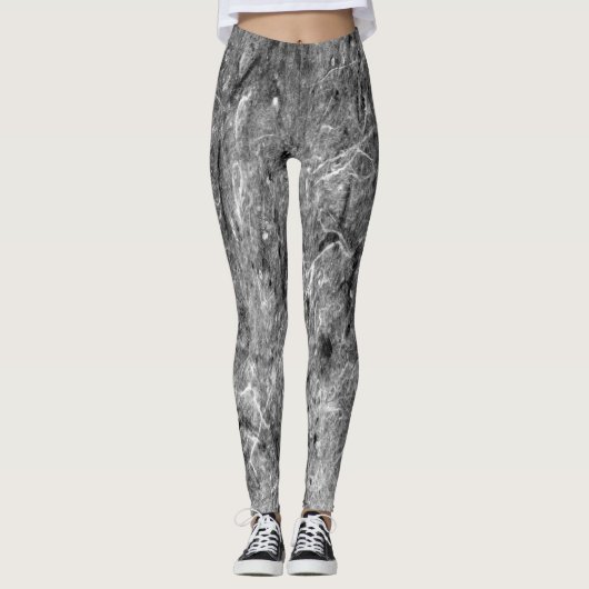 Leggings cool d'impression noir blanc (Devant)