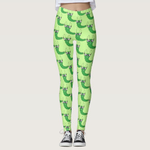 Leggings Cool drôle de chenille nerveuse avec lunettes moti