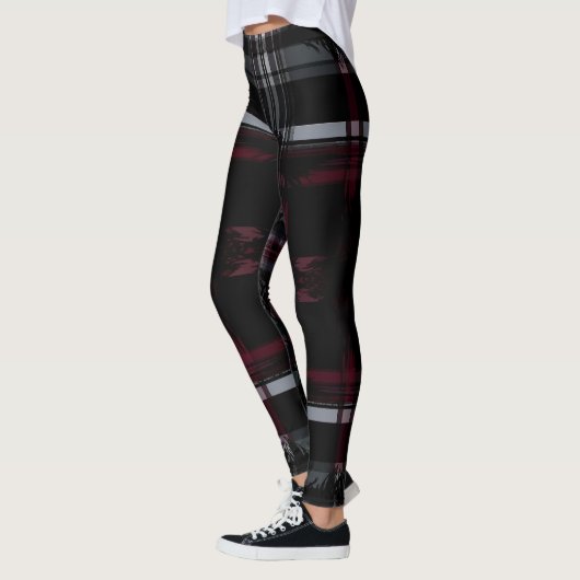 Leggings Cool écrasé gothique Grungy Grunge Plaid Motif (Gauche)
