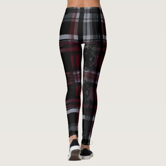 Leggings Cool écrasé gothique Grungy Grunge Plaid Motif (Dos)