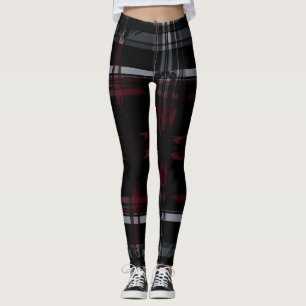 Leggings Cool écrasé gothique Grungy Grunge Plaid Motif