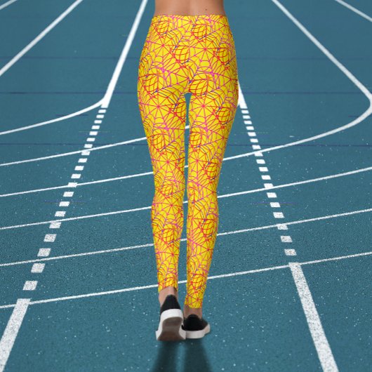 Leggings Cool Éffrayant Jaune Orange Halloween Spider Web