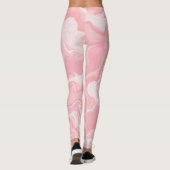Leggings Cool en marbre rose Cloud Motif, rose chaud et bla (Dos)
