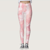 Leggings Cool en marbre rose Cloud Motif, rose chaud et bla (Devant)