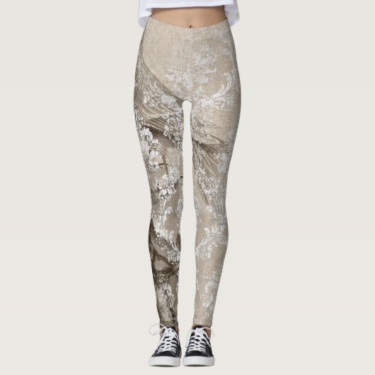 Leggings Cool Ephemera Motif Abstraite, femmes mignonnes (Devant)