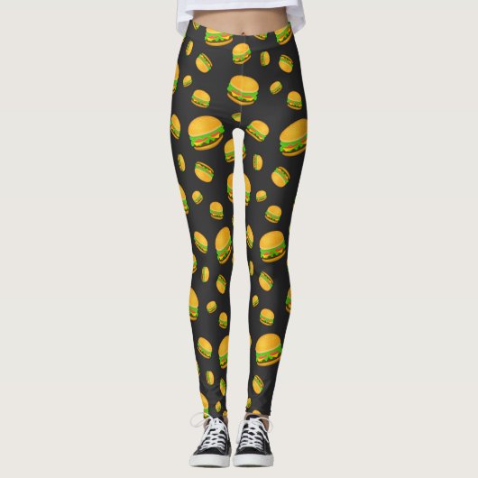Leggings Cool et amusant yummy burger motif (Devant)