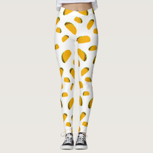 Leggings Cool et amusant yummy taco motif blanc