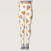 Leggings Cool et amusante pizza tranches motif sur blanc (Devant)