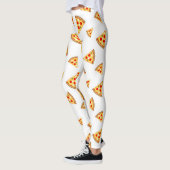 Leggings Cool et amusante pizza tranches motif sur blanc (Gauche)