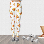 Leggings Cool et amusante pizza tranches motif sur blanc<br><div class="desc">Cool,  à la mode,  élégant et unique sur tous les leggings imprimés. Tranches de pizza cool et amusantes motif sur blanc. Pizza juteuse à croûte croquante,  fromage,  salami,  champignons champignon,  olives et une saupoudrée d'origan.</div>