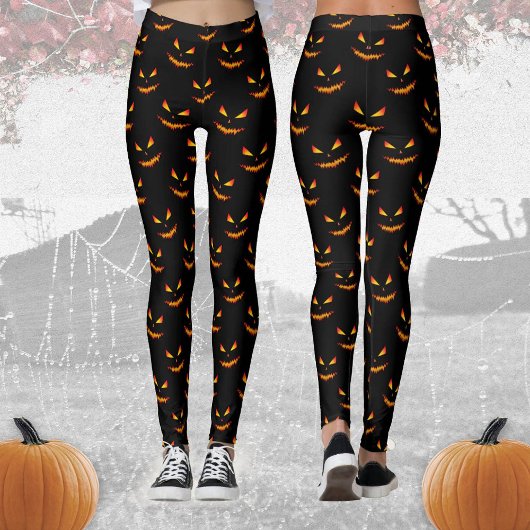 Leggings Cool et effrayant Jack O'Lantern visage Halloween