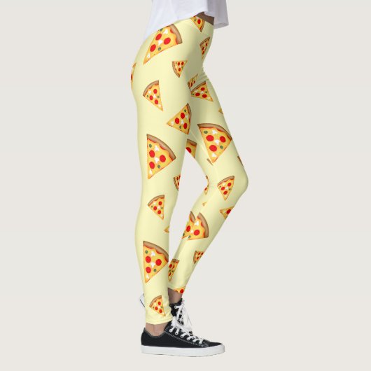 Leggings Cool et fun pizza tranches motif clair jaune (Droite)