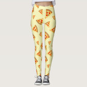 Leggings Cool et fun pizza tranches motif clair jaune (Devant)