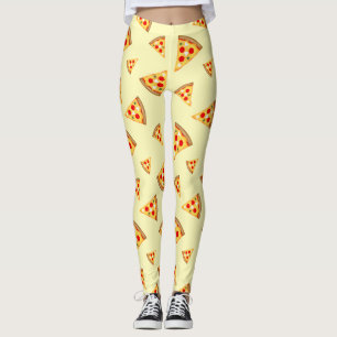 Leggings Cool et fun pizza tranches motif clair jaune