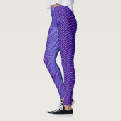 Leggings Cool et moderne Moiré Effet Abstrait Bleu pourpre (Gauche)
