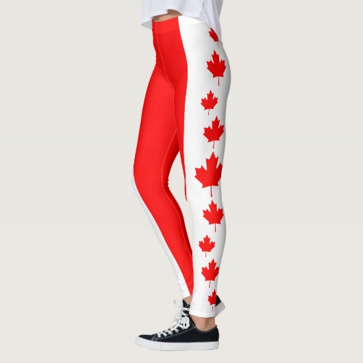 Leggings Cool Feuille d'érable rouge du drapeau du Canada (Gauche)