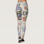 Leggings Cool Fun Doodle Lettres Vintage (Dos)