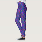 Leggings Cool Fun Purple Blue Halloween Spider Motif Web (Gauche)