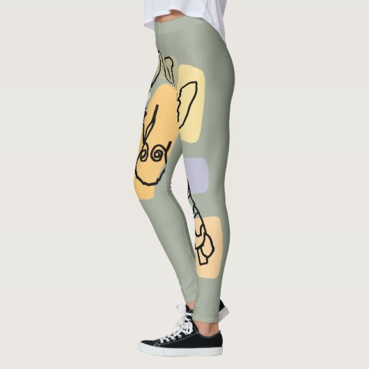 Leggings Cool Giraffe Abstract Line Art (Gauche)