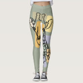 Leggings Cool Giraffe Abstract Line Art (Devant)