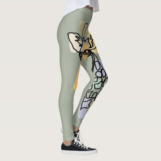 Leggings Cool Giraffe Abstract Line Art (Droite)