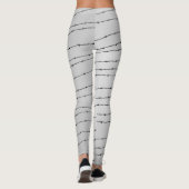 Leggings Cool gris blanc noir barbelé motif Monogramme (Dos)