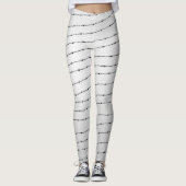 Leggings Cool gris blanc noir barbelé motif Monogramme (Devant)