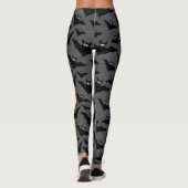 Leggings Cool gris noir Volant chauves-souris motif Hallowe (Dos)