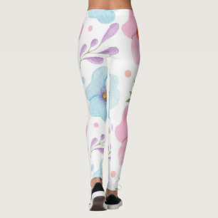 Leggings cool hip rose motif floral femmes filles blanc