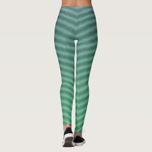 Leggings Cool Horizontal Vert Rayures Bleu Dégradé Trippé (Dos)