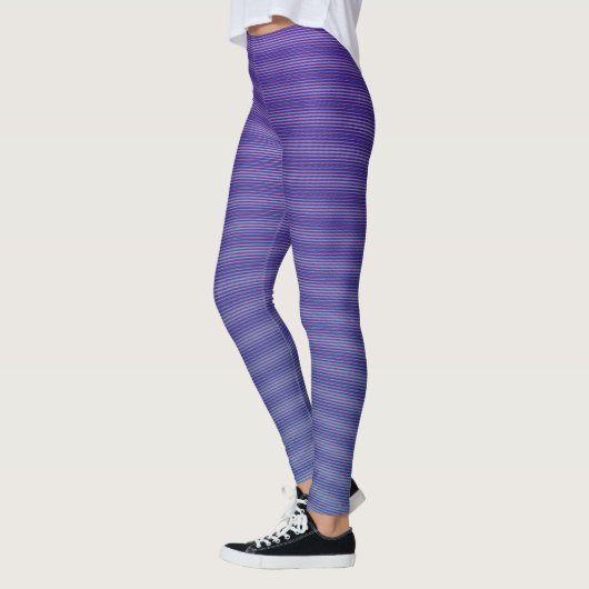 Leggings Cool Horizontal Violet Rayures Dégradées Trippées (Gauche)