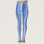 Leggings Cool Icy Bleu Clair Rayures Chic (Devant)