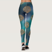 Leggings cool mermaid parties scintillant bleu or mer coqui (Dos)