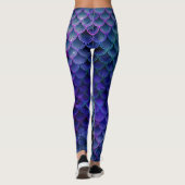 Leggings cool mermaid parties scintillant chic poisson bleu (Dos)