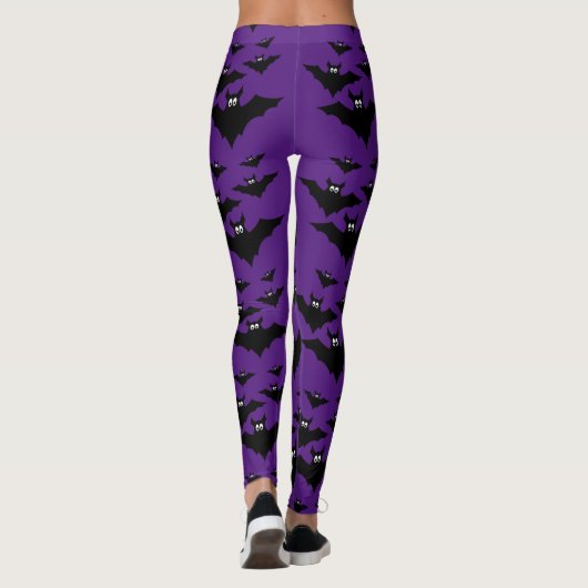 Leggings Cool mignon chauve chauve-souris Halloween noir et (Dos)