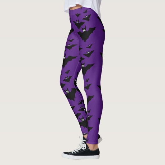 Leggings Cool mignon chauve chauve-souris Halloween noir et (Gauche)