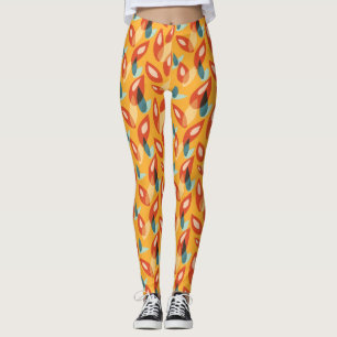 Leggings Cool moderne rétro Motif géométrique Jaune Orange