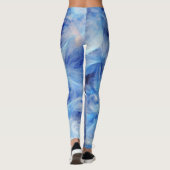 Leggings Cool Motif des tons bleu et blanc (Dos)