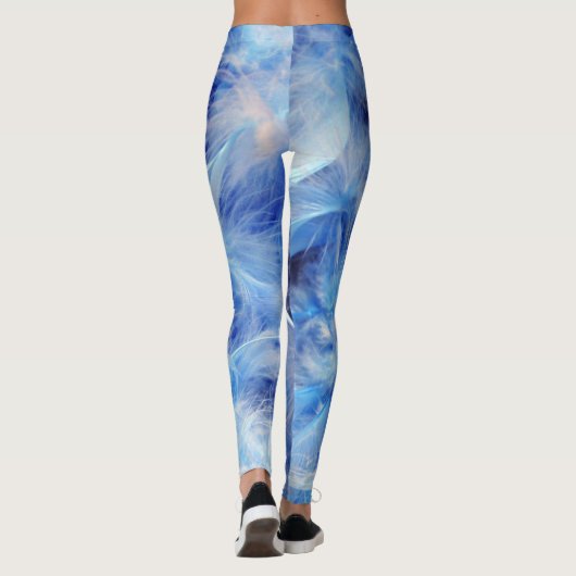 Leggings Cool Motif des tons bleu et blanc (Dos)
