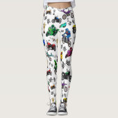 Leggings Cool Motorcycle Illustrations Motif (Devant)