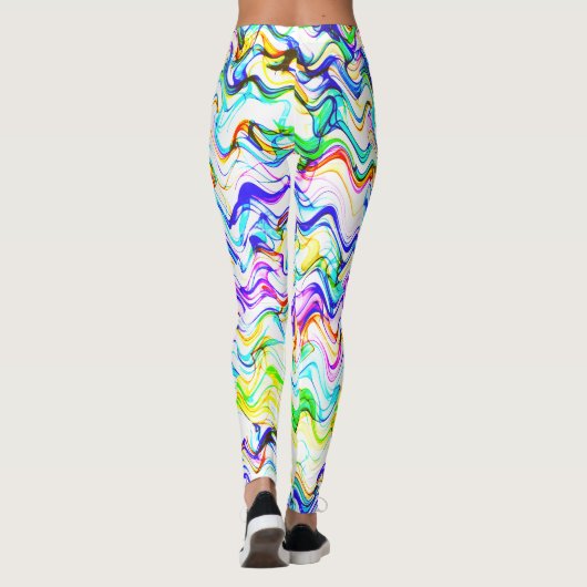 Leggings Cool multicolore Wavy Zig Zag Motif (Dos)